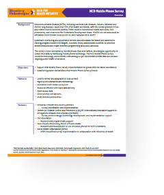 Noncommunicable Diseases (NCD) Mobile Phone Survey