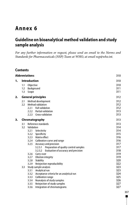 TRS 1060 - Annex 6: Guideline on bioanalytical method validation and study sample analysis