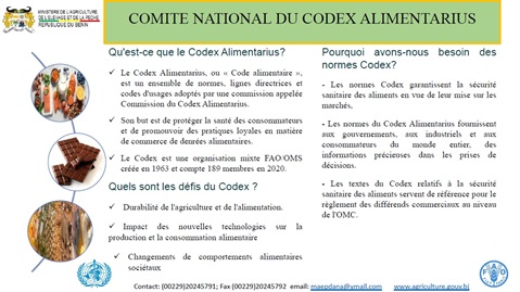 Bénin kakémono 1 - Description du Codex Alimentarius