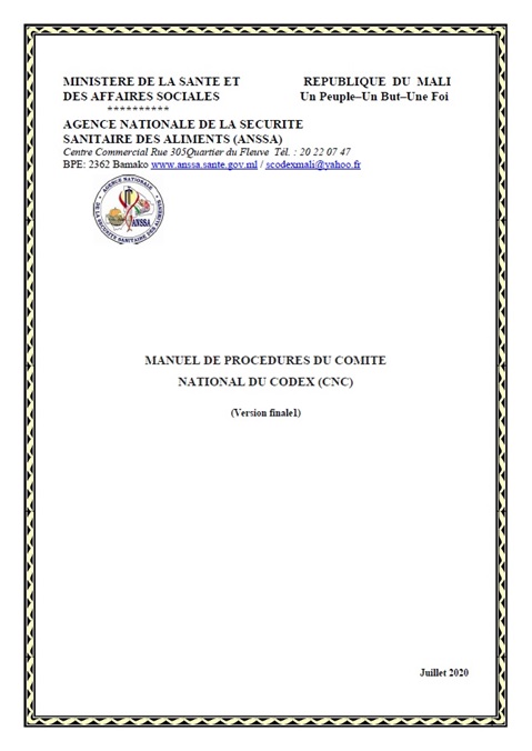 Mali manuel de procédures du Comité National du codex (CNC)