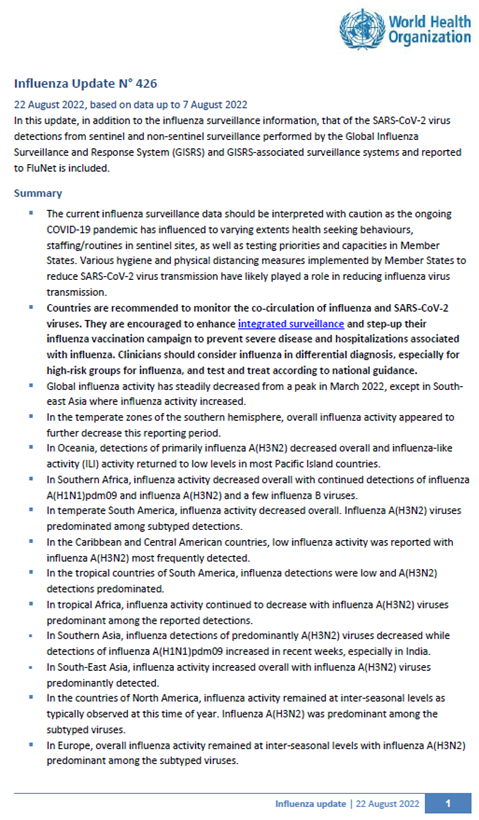Influenza Update N° 426