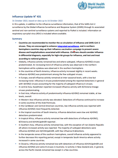 Influenza Update N° 431