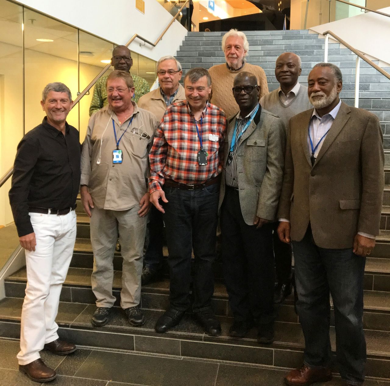 John Lloyd (center) and all of the original cold chain crew who worked together ensure vaccines remain effective throughout the supply chain.