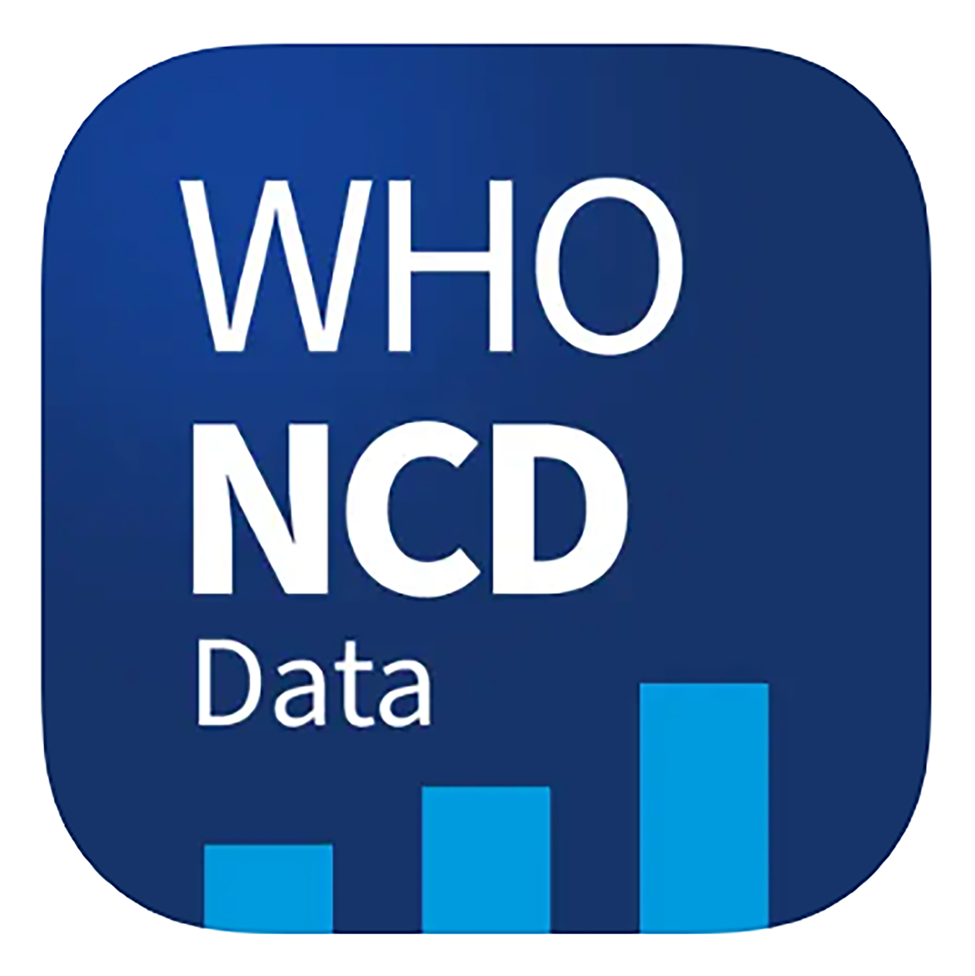 white text - who ncd data on dark blue background