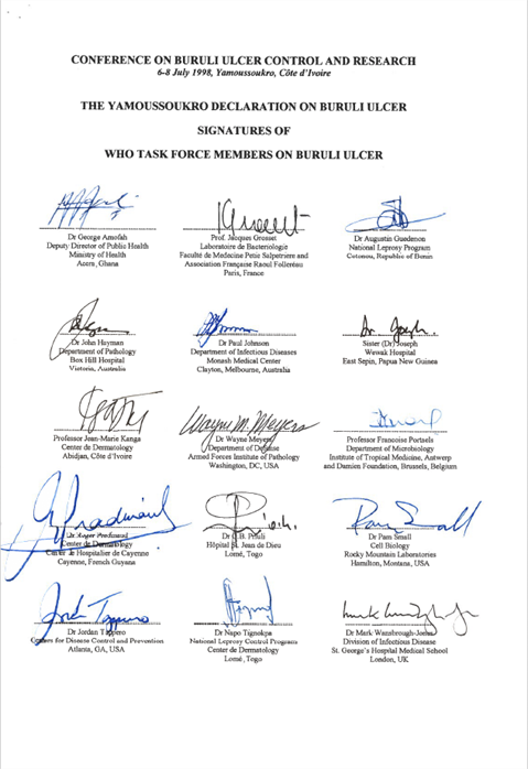 The Yamoussoukro Declaration on Buruli ulcer