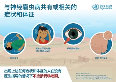 与脑囊尾蚴病相符或相关的症状和体征