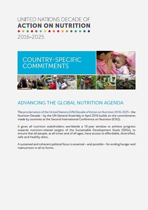 UN Decade of Action on Nutrition 2016-2025: Country-specific commitments