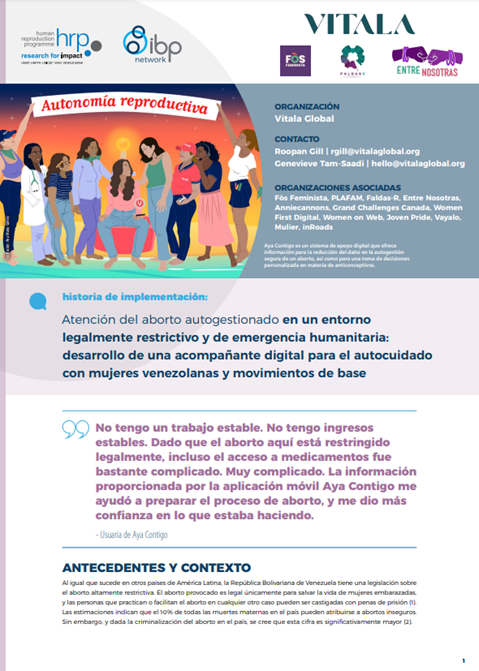 República Bolivariana de Venezuela: Atención del aborto autogestionado en un entorno legalmente restrictivo