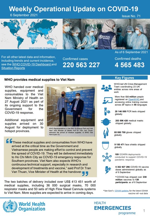 Weekly operational update on COVID-19 - 6 September 2021