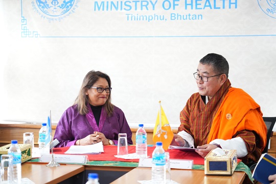 Regional Director Ms Wazed joined Health Minister Lyonpo Tandin Wangchuk to virtually inaugurate CT Scan Services at Jigme Dorji Wangchuck Military Hospital in Dewathang.