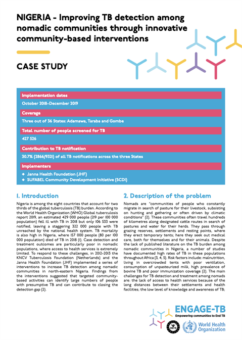 Nigeria - Improving TB detection among nomadic communities through innovative community-based interventions