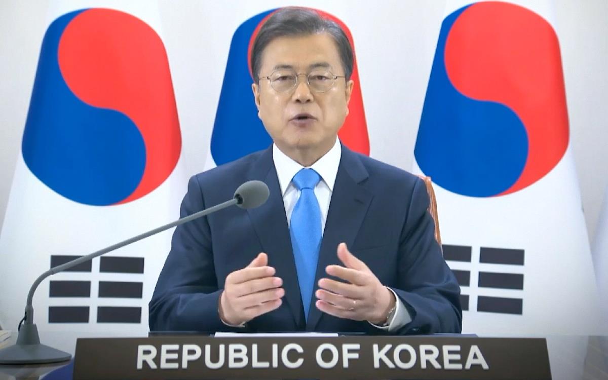 Moon Jae-in, President of South Korea Moon Jae-in, President of South Korea, during the Seventy-third World Health Assembly opening remarks