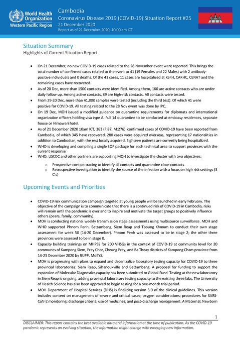 COVID-19 Joint WHO-MOH Situation Report 25