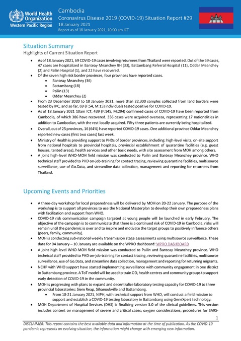 COVID-19 Joint WHO-MOH Situation Report 29