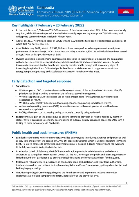 COVID-19 Joint WHO-MOH Situation Report 81