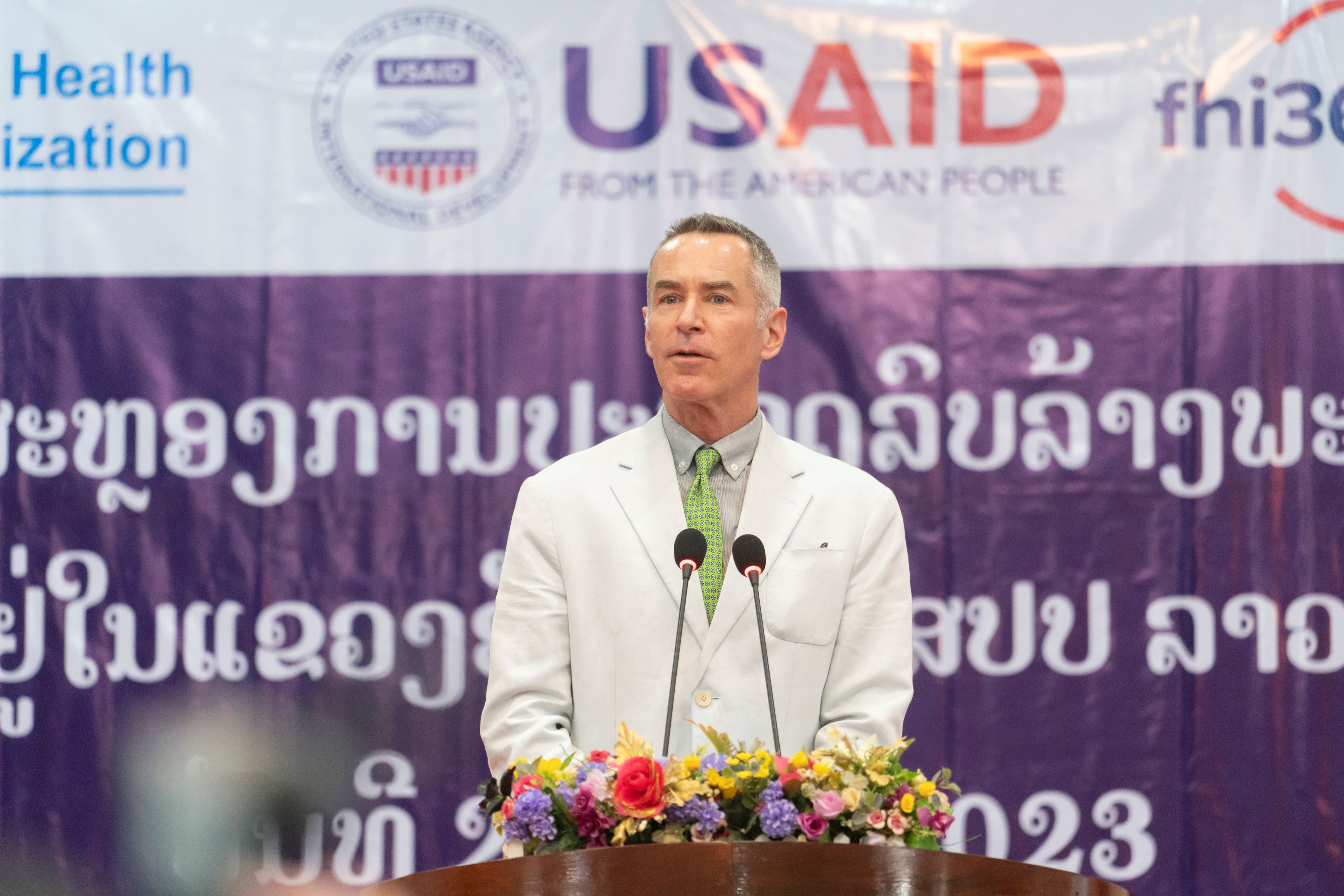 USAID Deputy Representive Dr Kevin Smith giving a remark