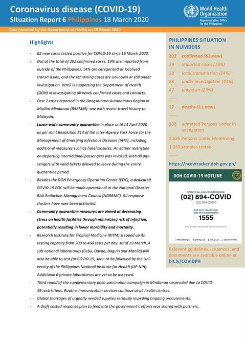 COVID-19 in the Philippines Situation Report 06