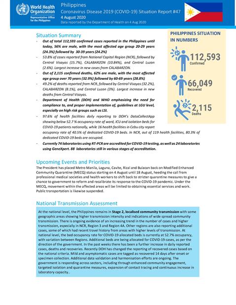 COVID-19 in the Philippines Situation Report 47