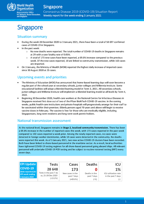 COVID-19 in Singapore Situation Report 11