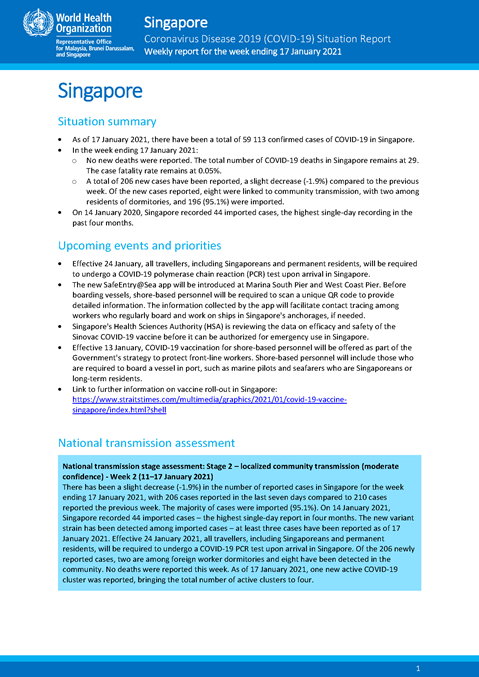 COVID-19 in Singapore Situation Report 12