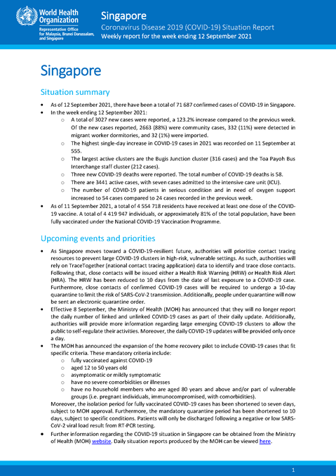 COVID-19 in Singapore Situation Report 36