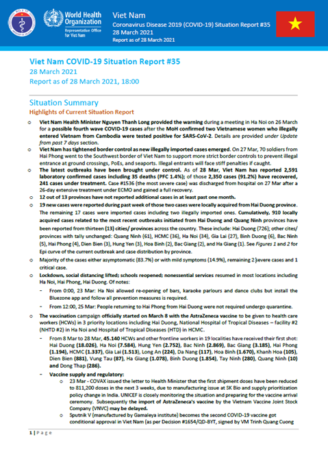 COVID-19 in Viet Nam Situation Report 35