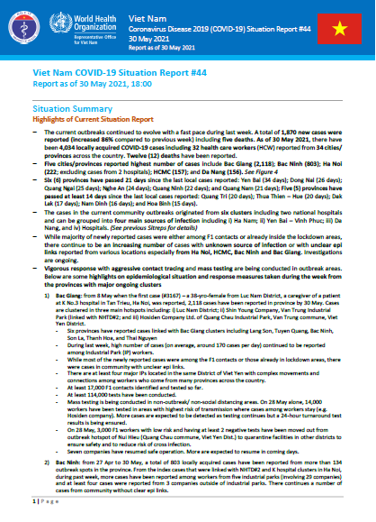 COVID-19 in Viet Nam Situation Report 44