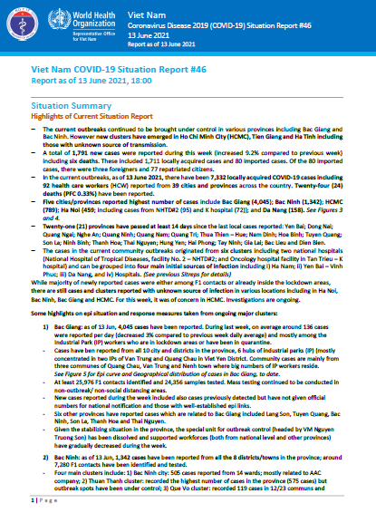 COVID-19 in Viet Nam Situation Report 46