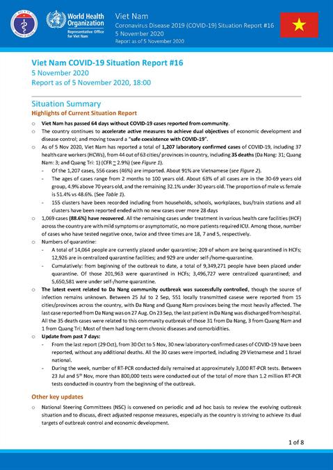 COVID-19 in Viet Nam Situation Report 16