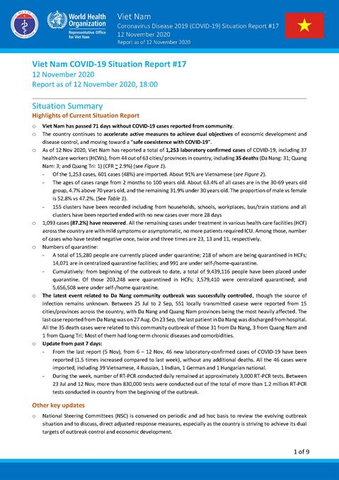 COVID-19 in Viet Nam Situation Report 17