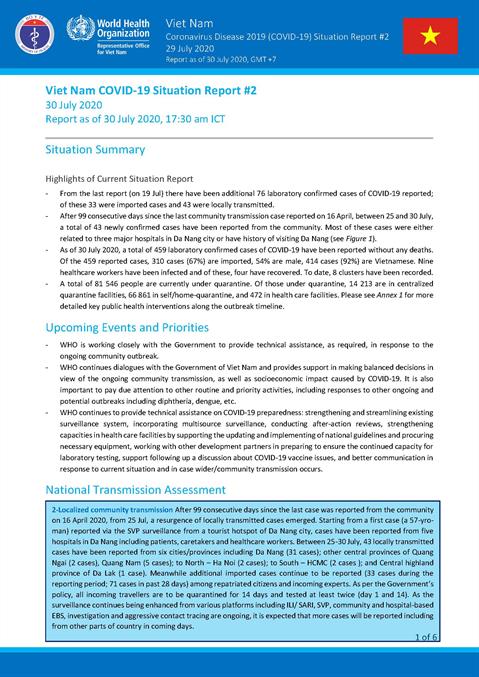 COVID-19 in Viet Nam Situation Report 02