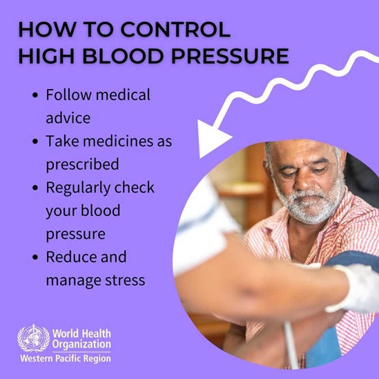 Tips for controlling high blood pressure with a man having his blood pressure taken